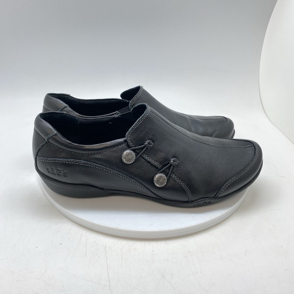 Taos Encore Loafer Womens Size 9.5 Black Leather Shoe Work Shootie‎ Comfy Flat